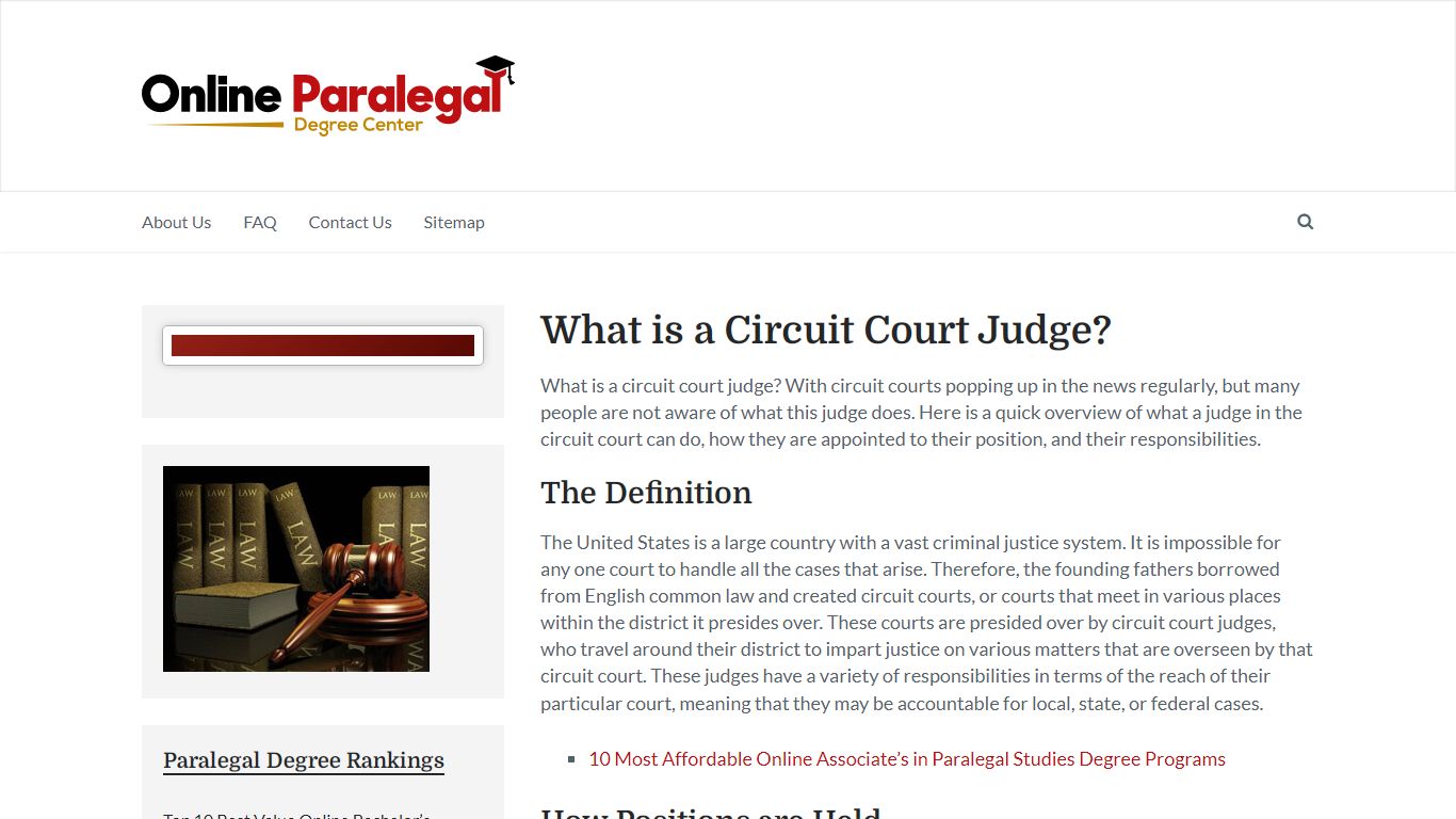 What is a Circuit Court Judge? - Online Paralegal Degree Center